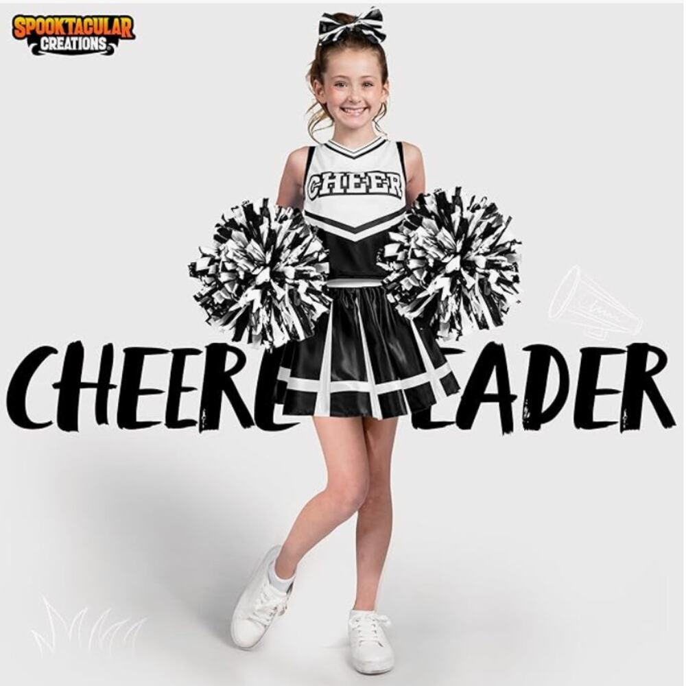 2/$15 Spooktacular Creations Girl Cheerleader Costume Cheer Uniform Size L 10-12